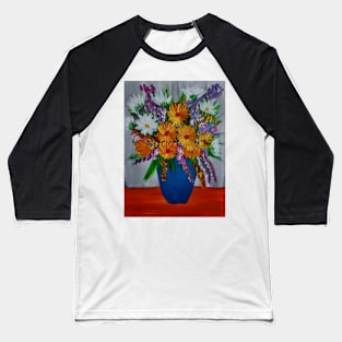 A lovely boutique of flowers in a blue vase Baseball T-Shirt